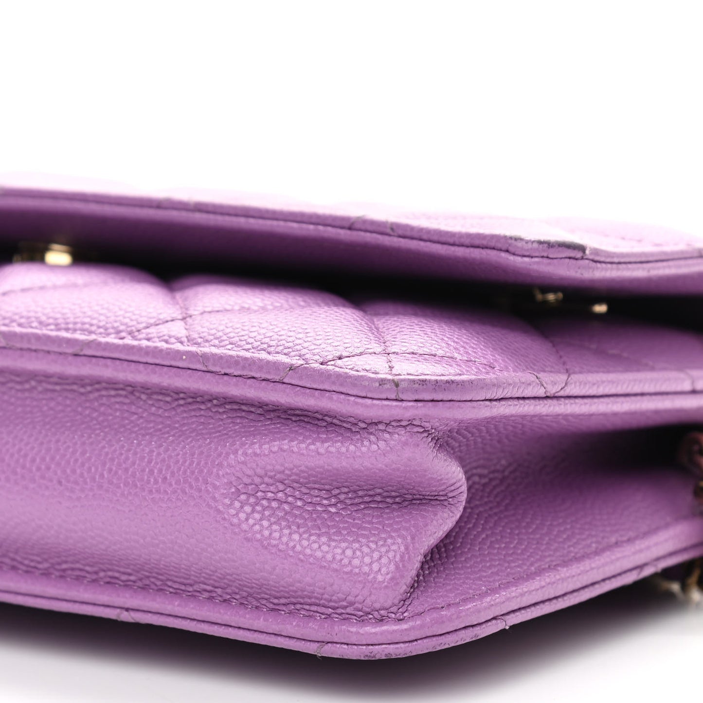 Caviar Quilted Wallet On Chain WOC Purple