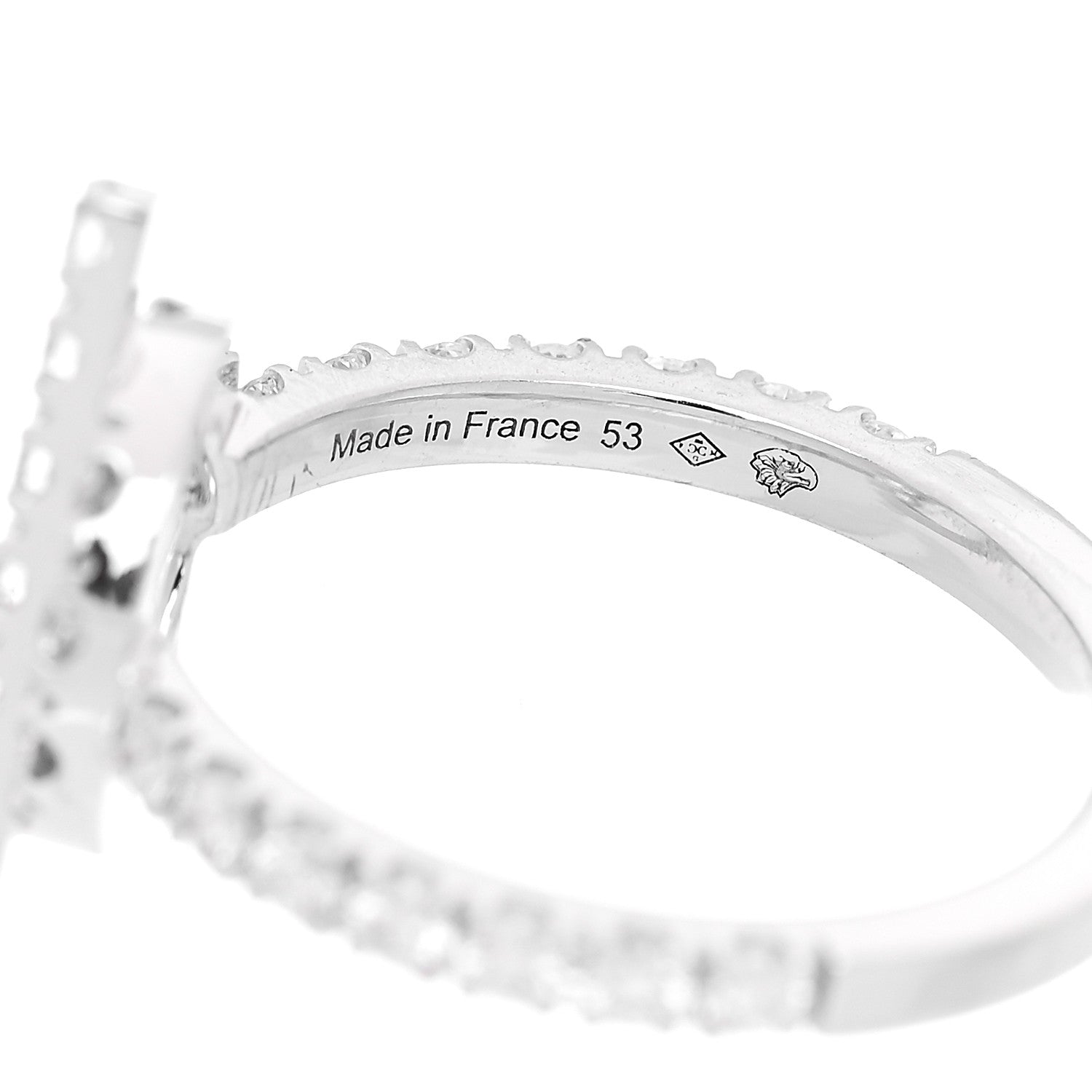 Hermes 18K White Gold Diamond Finesse Ring 53 6.25 5 of 6