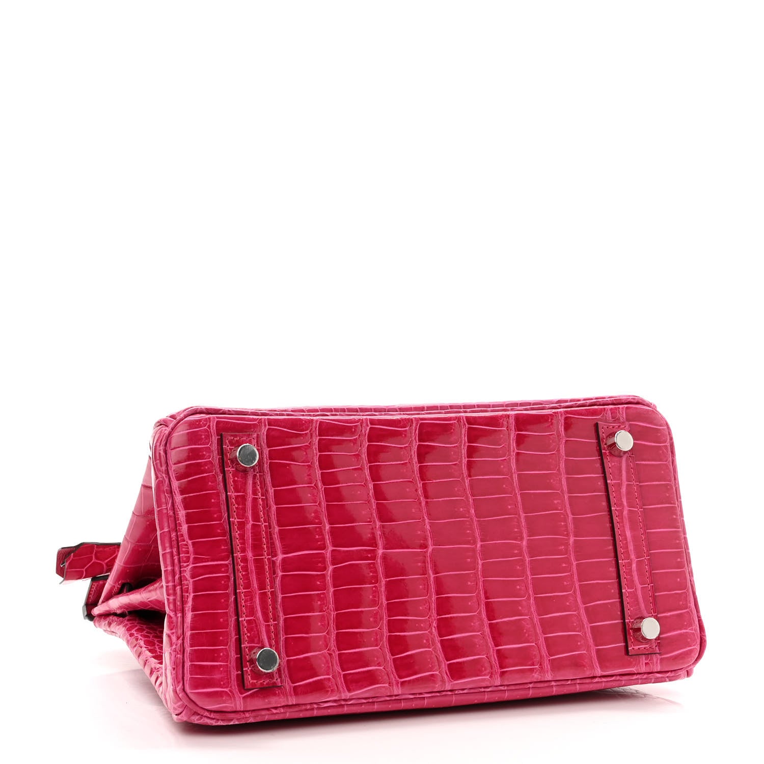 Hermes Shiny Porosus Crocodile Birkin 25 Rose Mexico 4 of 11
