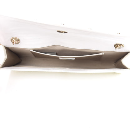 Versace Patent Couture Chain Clutch White 5 of 9