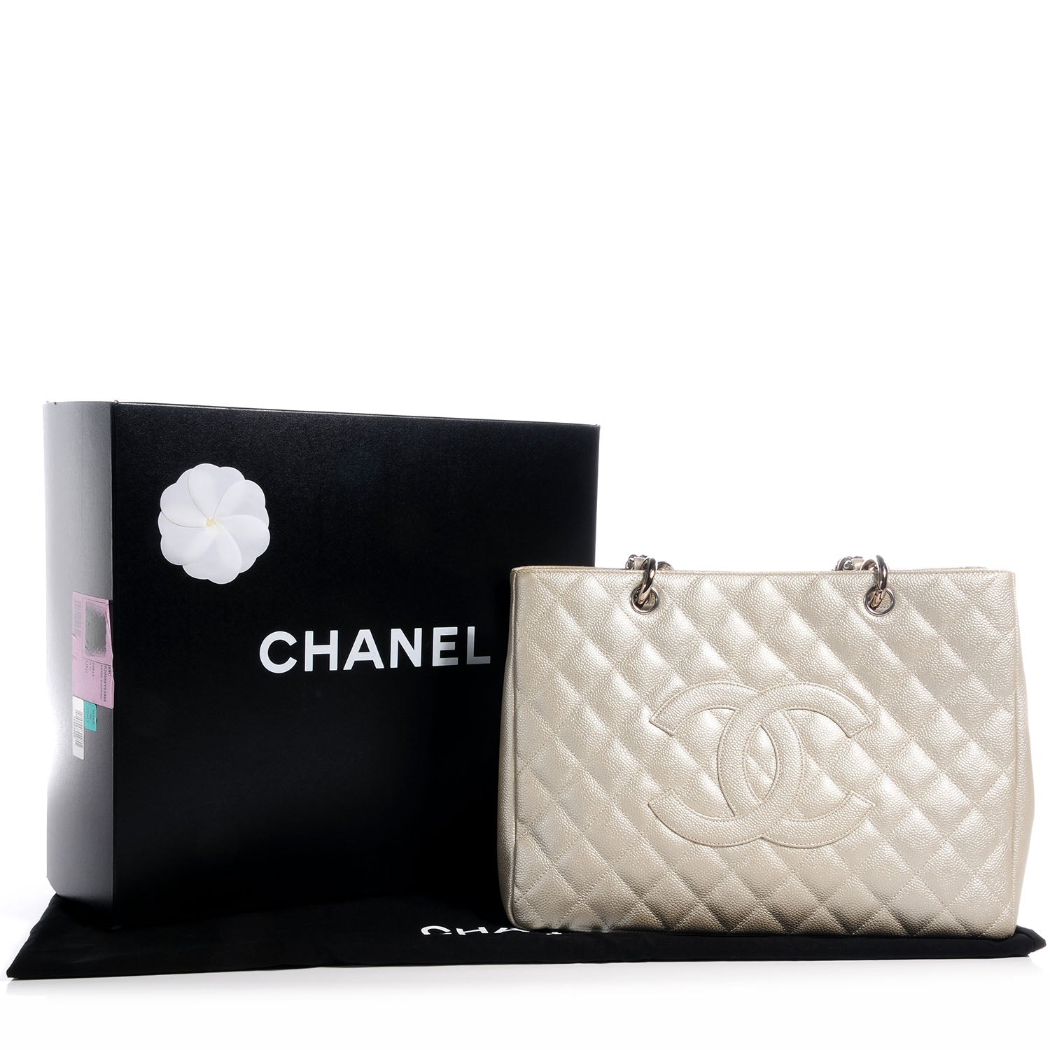 Chanel Caviar Quilted Grand Shopping Tote GST Pearl 8 of 8