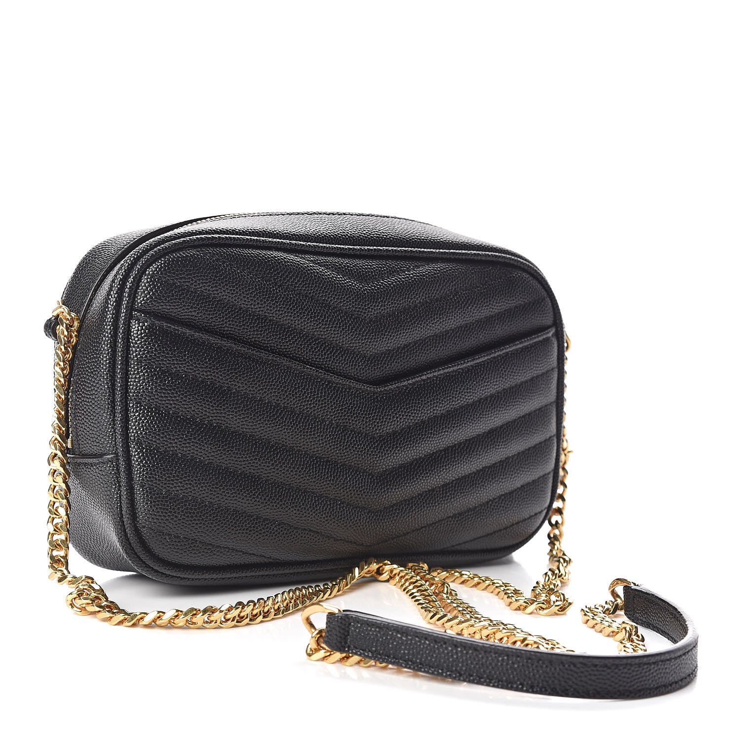 Saint Laurent Grain De Poudre Matelasse Monogram Mini Lou Camera Bag Black 3 of 10