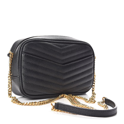 Saint Laurent Grain De Poudre Matelasse Monogram Mini Lou Camera Bag Black 3 of 10