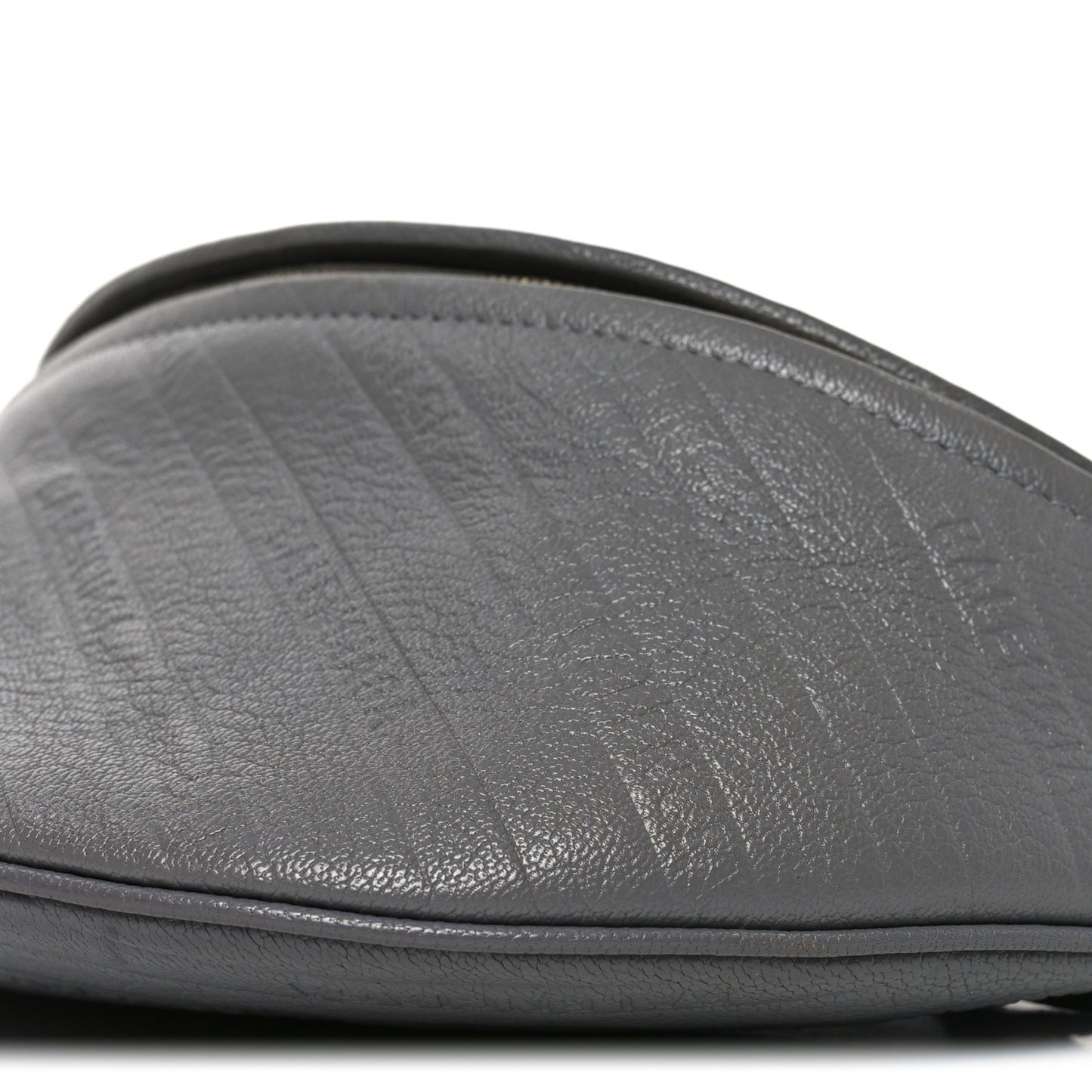 Shiny Goatskin Allover Logo Embossed XS Souvenir Belt Bag Gris