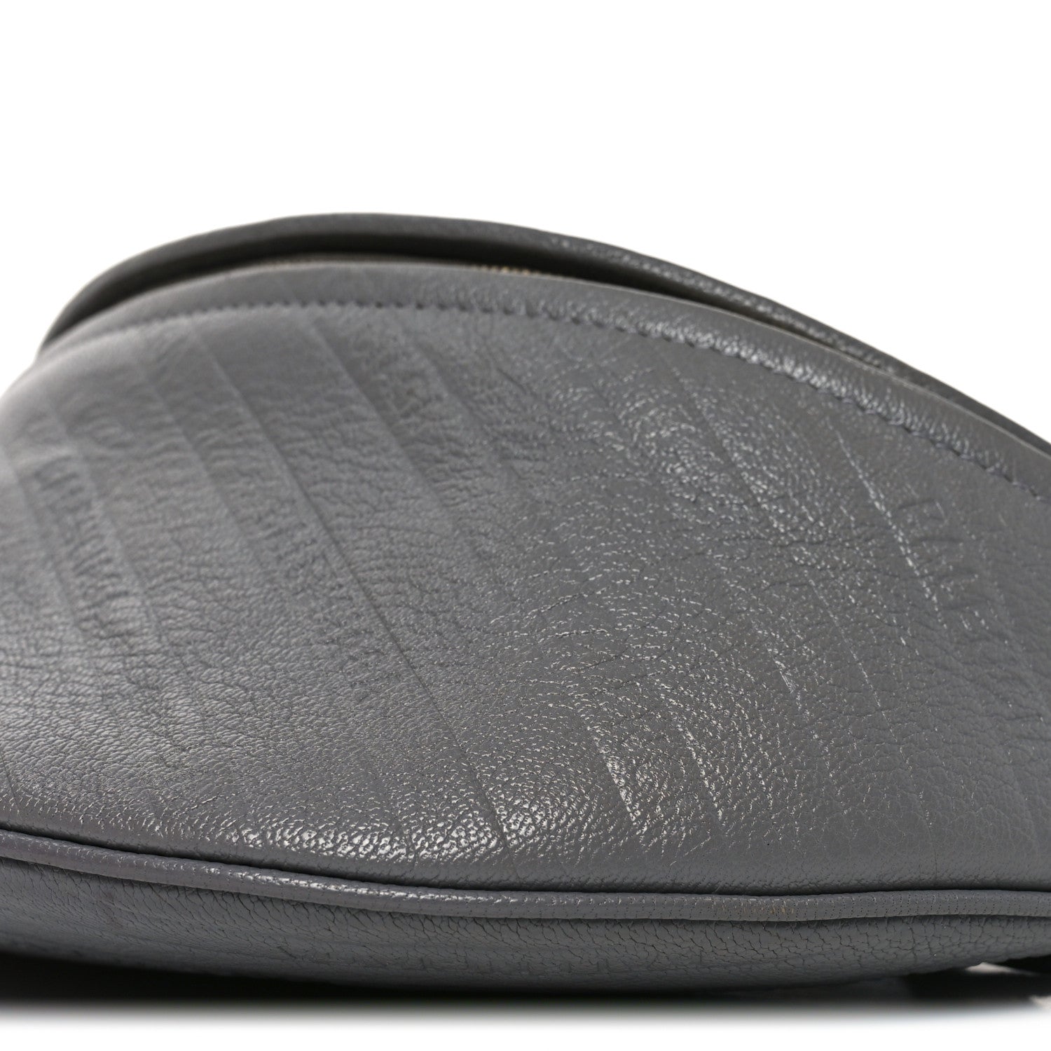 Balenciaga Shiny Goatskin Allover Logo Embossed XS Souvenir Belt Bag Gris 9 of 9