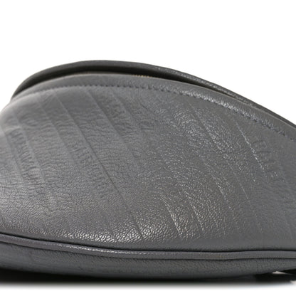 Balenciaga Shiny Goatskin Allover Logo Embossed XS Souvenir Belt Bag Gris 9 of 9