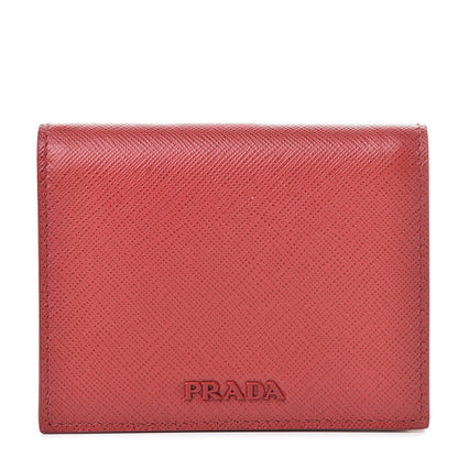 Prada Saffiano Metal Flap Wallet Fuoco Petalo 1 of 9