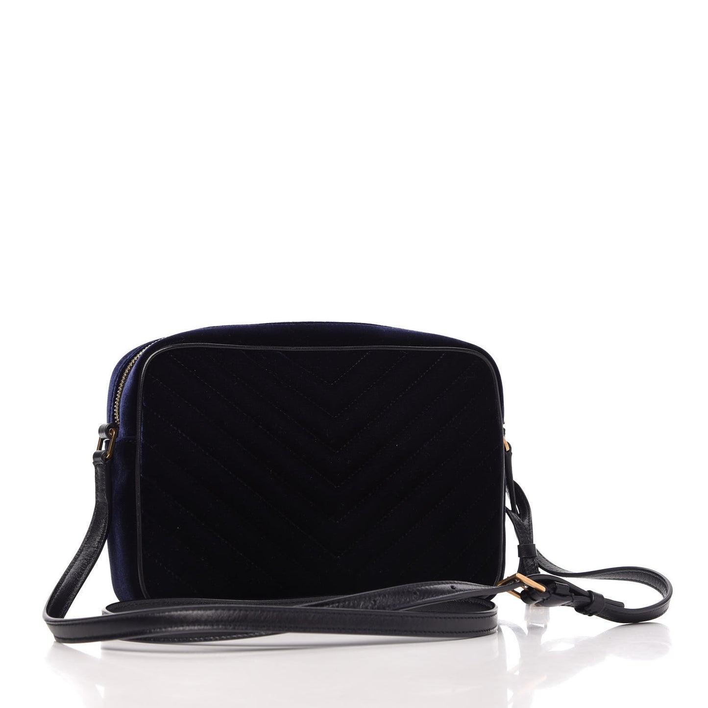 Velvet Matelasse Monogram Lou Camera Bag Navy