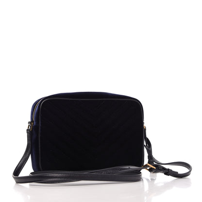 Saint Laurent Velvet Matelasse Monogram Lou Camera Bag Navy 3 of 10
