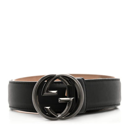Gucci Calfskin Interlocking G 37mm Belt 75 30 Black 1 of 6