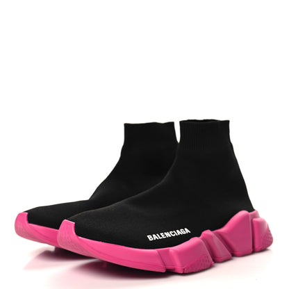 Balenciaga Neoprene Knit Womens Speed Sneakers 38 Black Pink 3 of 8