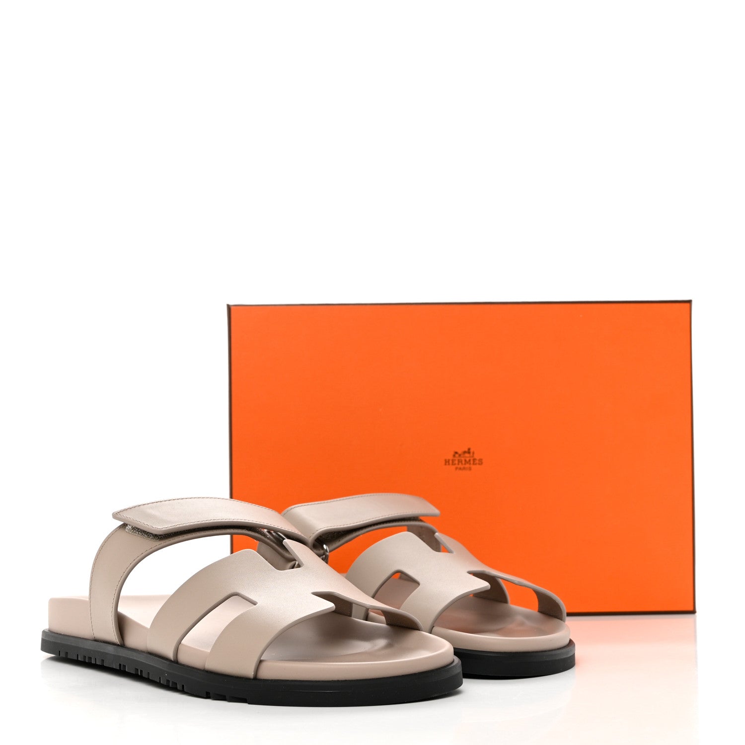 Hermes Calfskin Womens Chypre Sandals 41 Beige Mastic 9 of 9