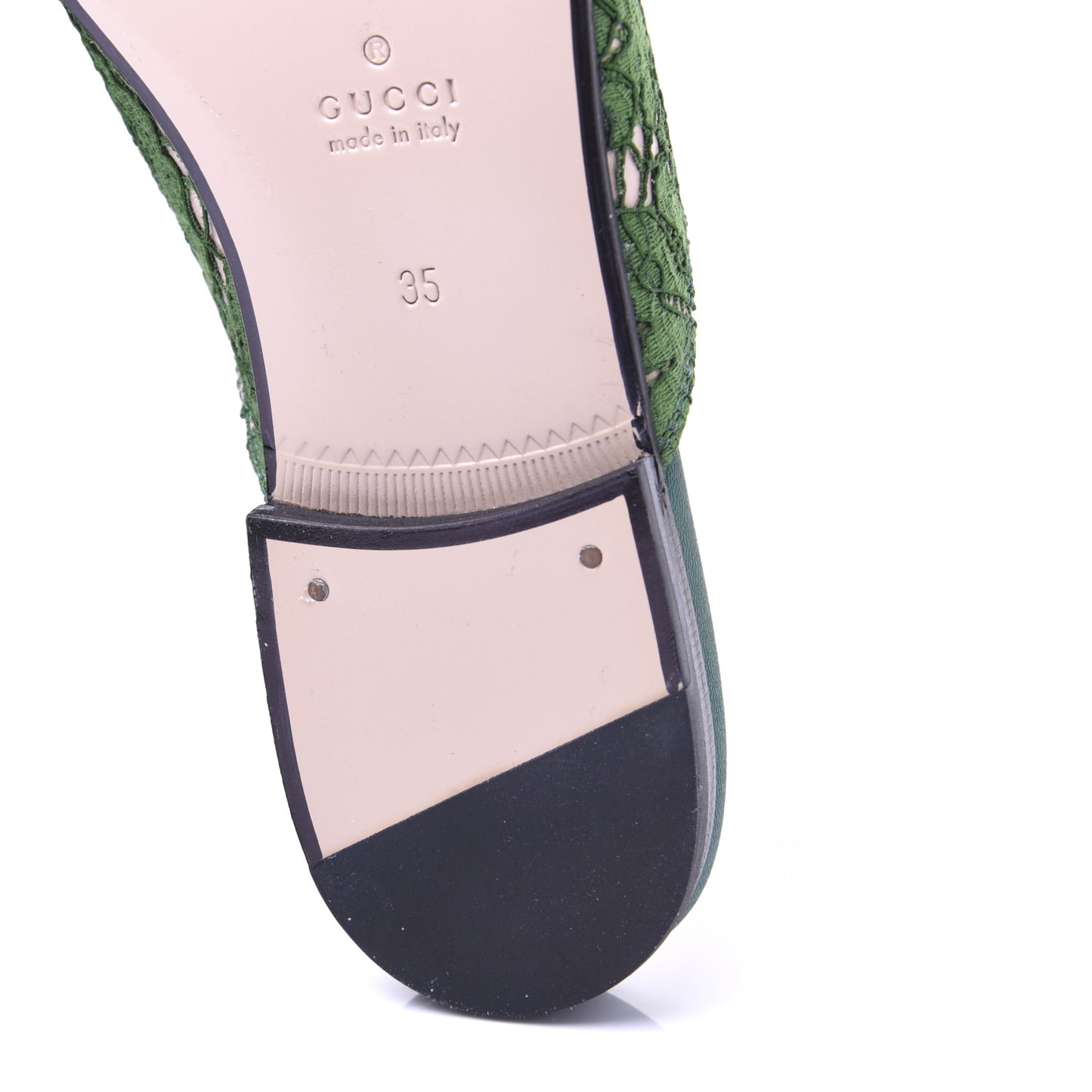 Lace Malaga Kid Womens Princetown Slippers 35 Green Grass Skin Rose