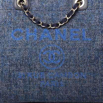 Chanel Lurex Canvas Medium Deauville Tote Navy Blue 10 of 10
