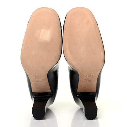 Chanel Patent Pearl Heel CC Pumps 39.5 Black 4 of 4