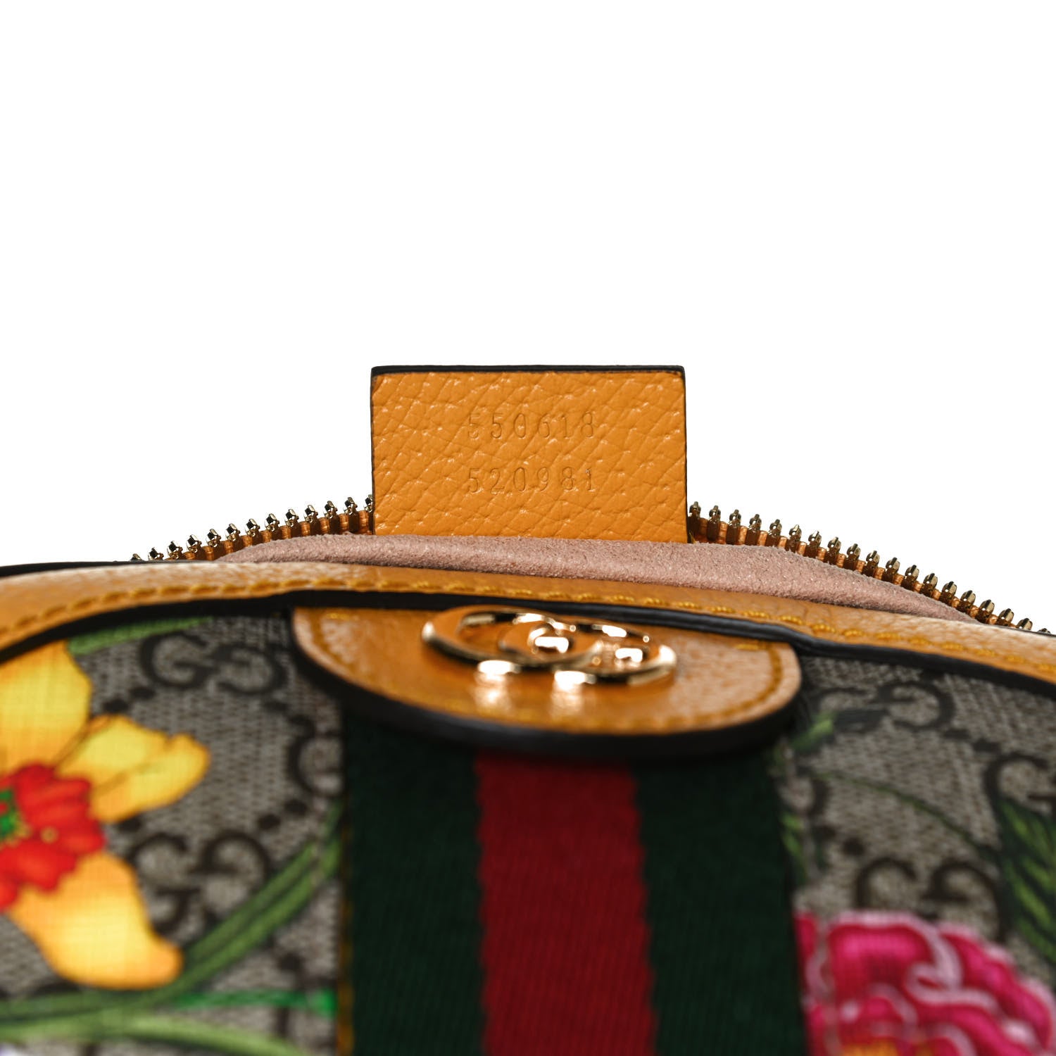 Gucci GG Supreme Monogram Flora Web Mini Ophidia Round Shoulder Bag Beige Multicolor Crop 7 of 13