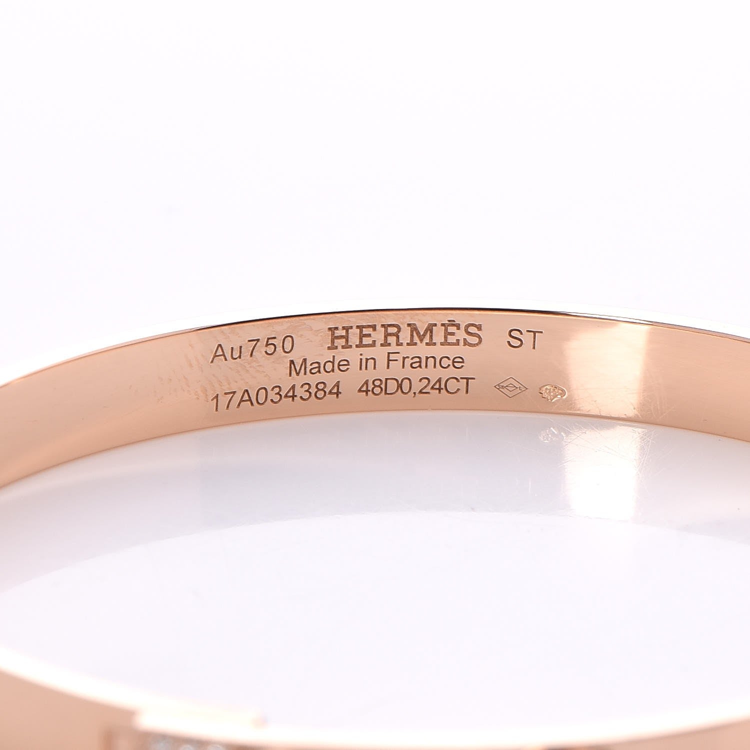 Hermes 18K Rose Gold Diamond PM Collier De Chien Bracelet ST 5 of 7