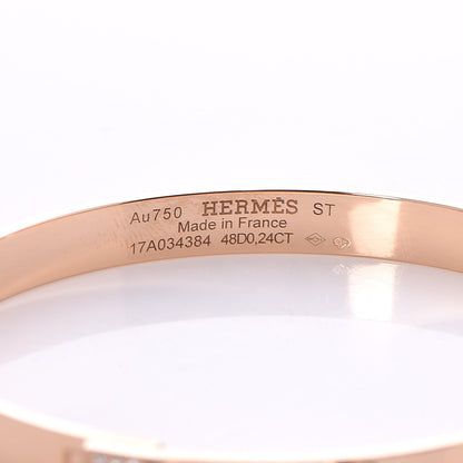 Hermes 18K Rose Gold Diamond PM Collier De Chien Bracelet ST 5 of 7
