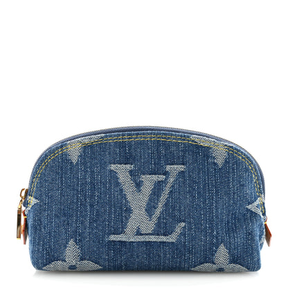 Louis Vuitton Denim Giant Monogram Pochette Cosmetique PM Denim Blue 1 of 6