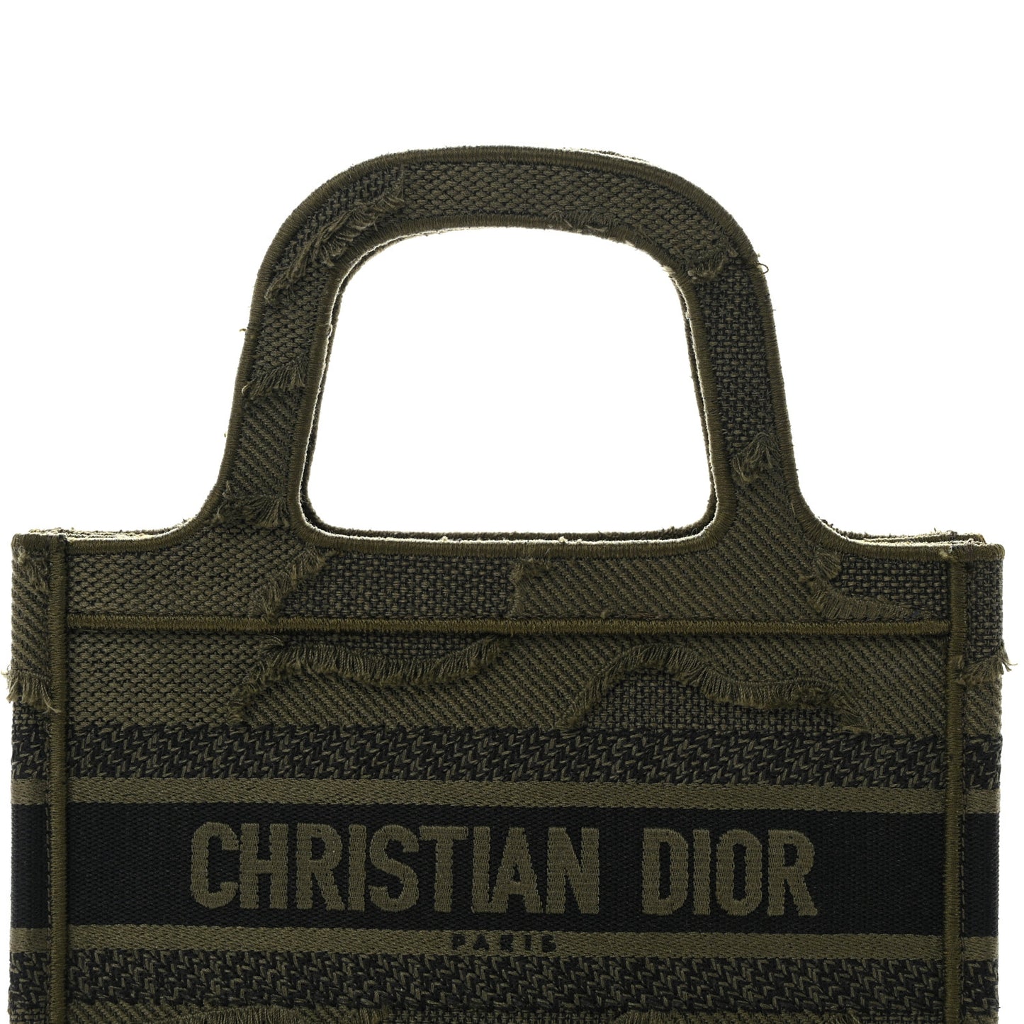Canvas Embroidered Camouflage Mini Book Tote Green