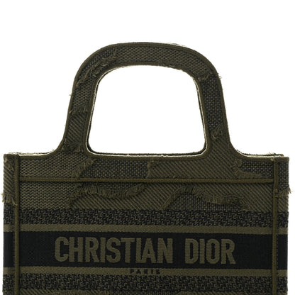 Christian Dior Canvas Embroidered Camouflage Mini Book Tote Green 8 of 10
