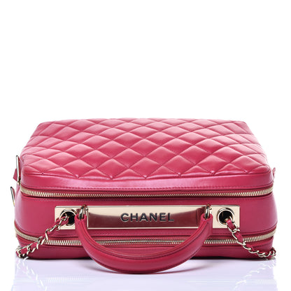Chanel Lambskin Quilted Large Trendy CC Bowling Bag Dark Pink 12 of 13