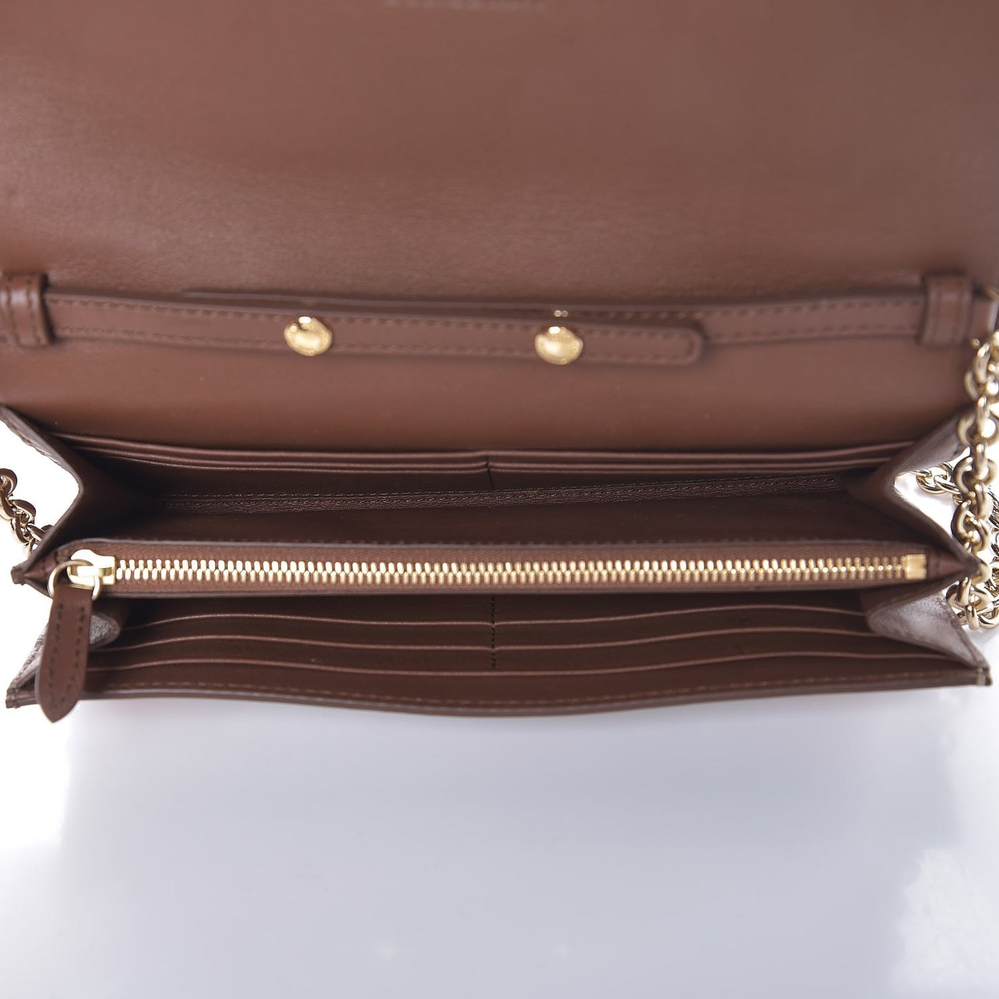 Derby Calfskin House Check Henley Wallet On Chain Tan