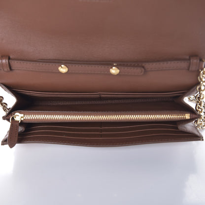 Burberry Derby Calfskin House Check Henley Wallet On Chain Tan 5 of 8