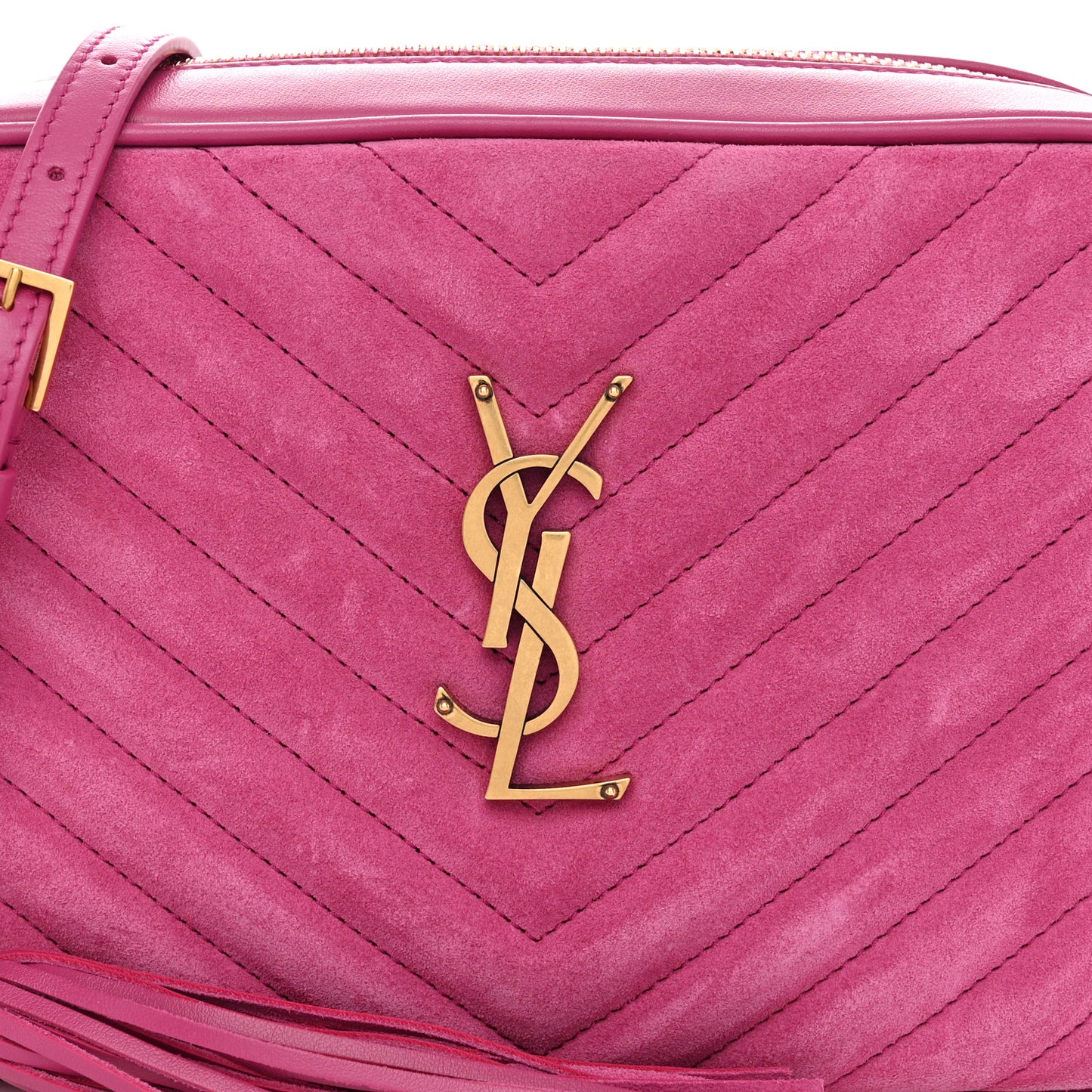 Suede Matelasse Monogram Lou Camera Bag Rose