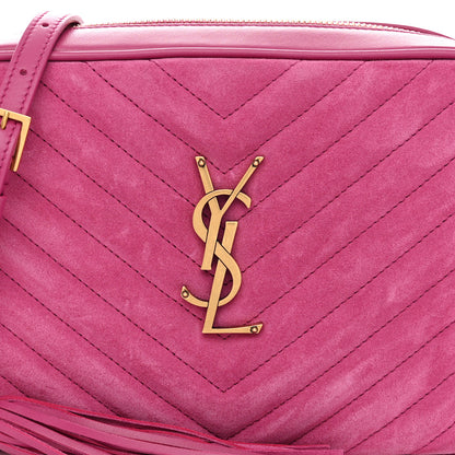 Saint Laurent Suede Matelasse Monogram Lou Camera Bag Rose 8 of 11