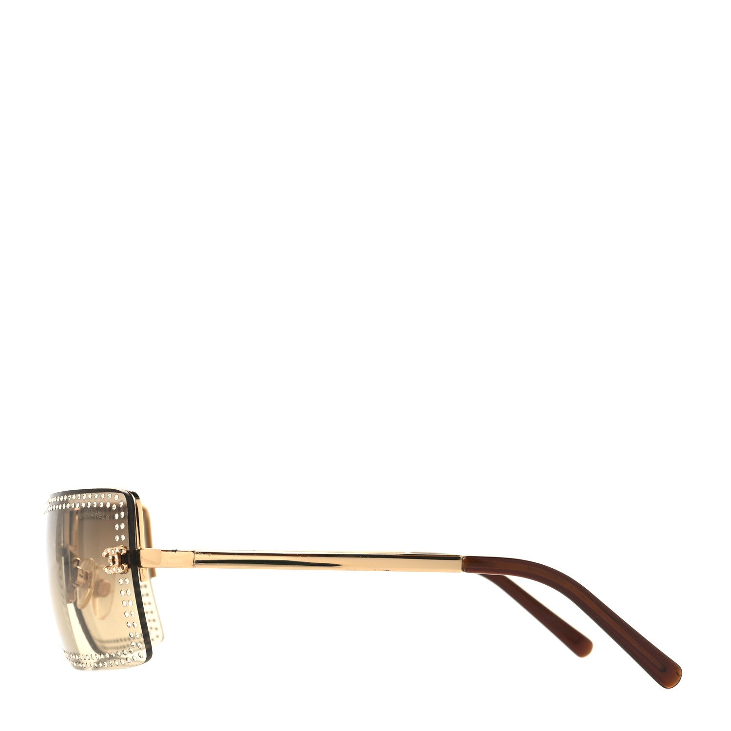 Chanel Crystal CC Logo Sunglasses 4105-B Gold 3 of 8