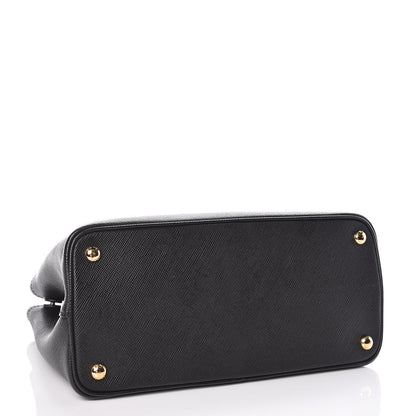 Prada Saffiano Cuir Small Double Bag Black Mughetto 5 of 9