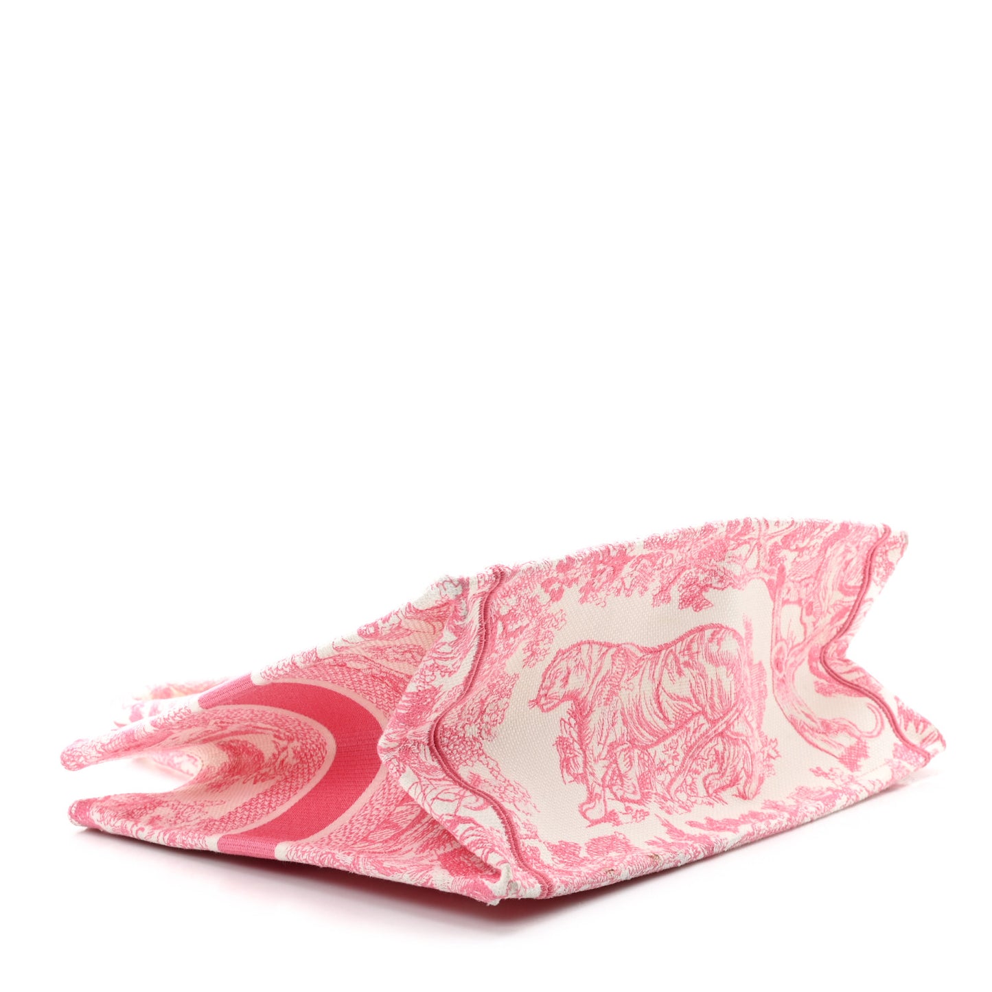 Canvas Embroidered Medium Dioriviera Toile De Jouy Book Tote Peony Pink