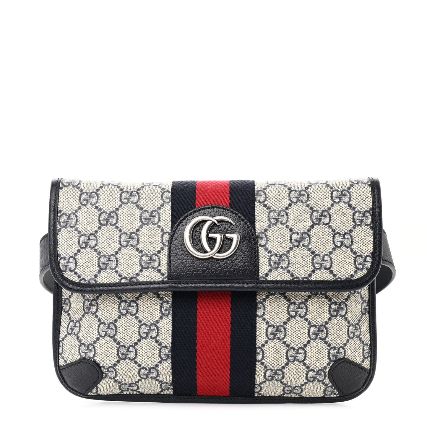 GG Supreme Monogram Web Small Ophidia Belt Bag 80 32 Beige Navy