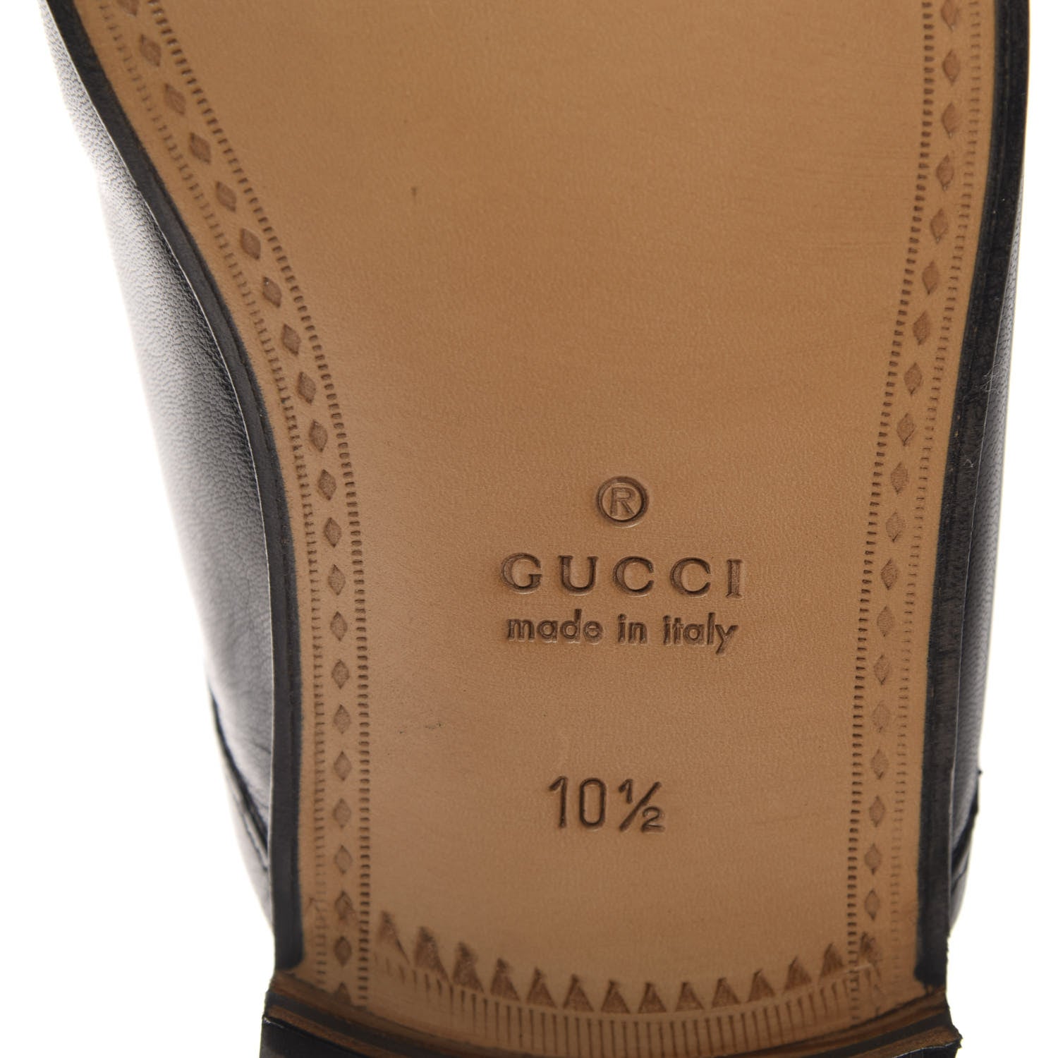 Gucci Goatskin Mens Horsebit Slippers 10.5 Black 8 of 10