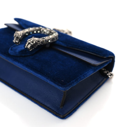 Gucci Velvet Super Mini Dionysus Shoulder Bag Cobalt 8 of 9