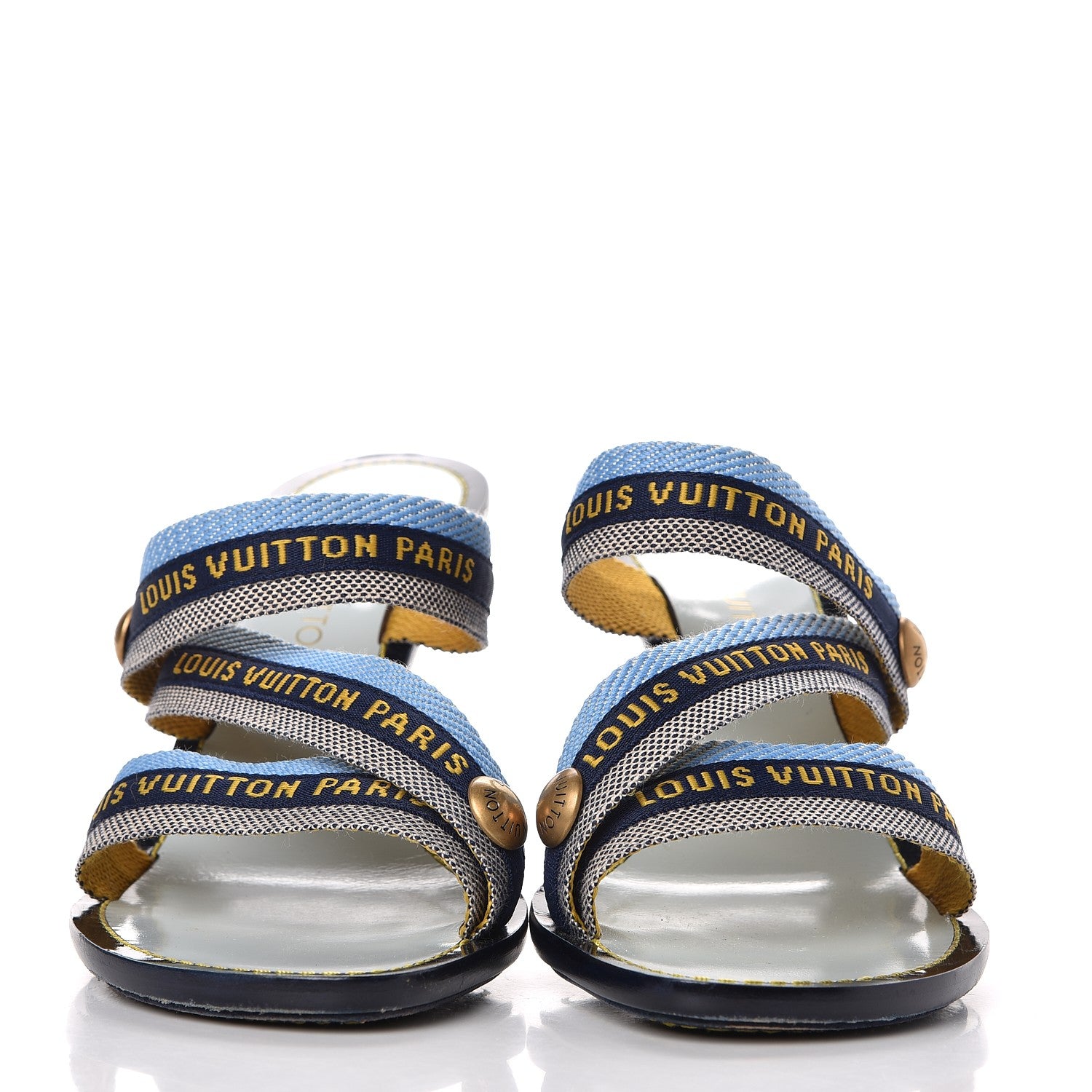Louis Vuitton Canvas Logo Sandals 40 Blue 2 of 13