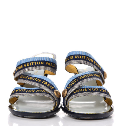 Louis Vuitton Canvas Logo Sandals 40 Blue 2 of 13