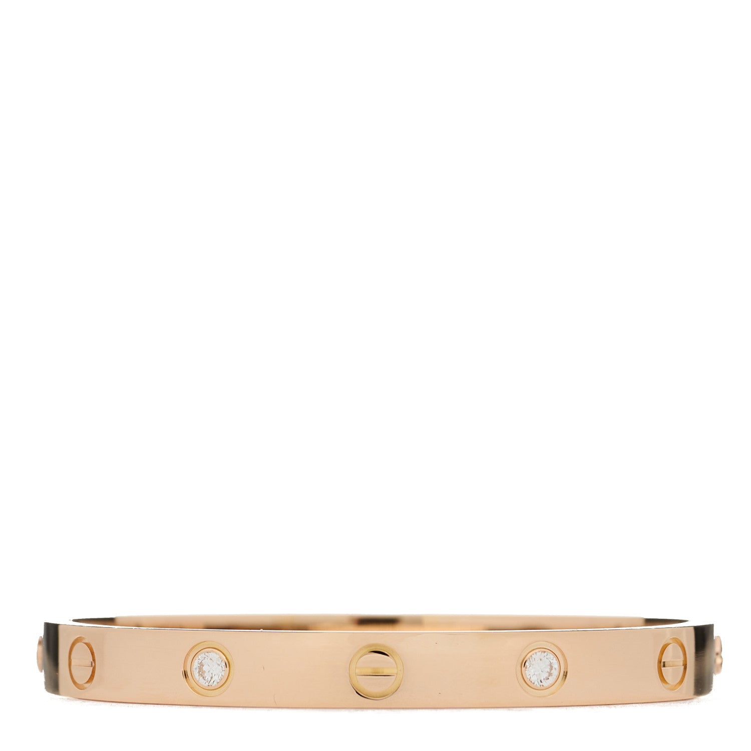 Cartier 18K Pink Gold 4 Diamond LOVE Bracelet 16 1 of 7