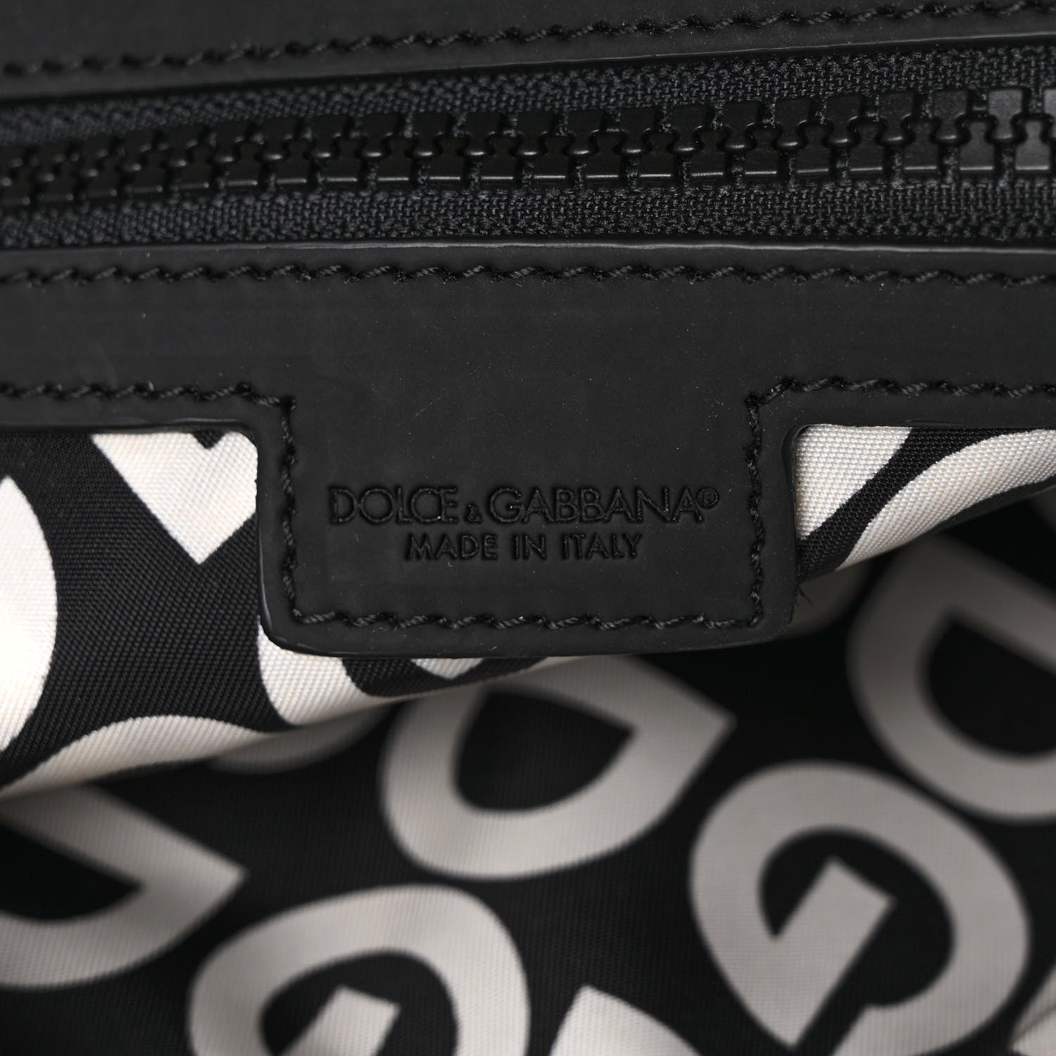 Dolce & Gabbana Neoprene Millennials Logo Waist Bag Black White 6 of 8