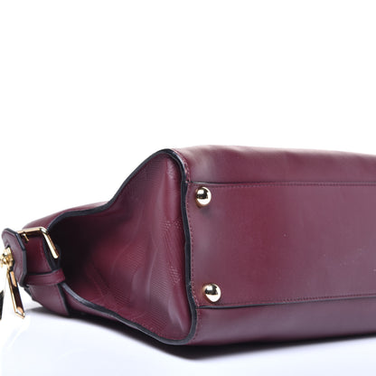 Burberry Calfskin Medium Clifton Tote Claret Red 7 of 8