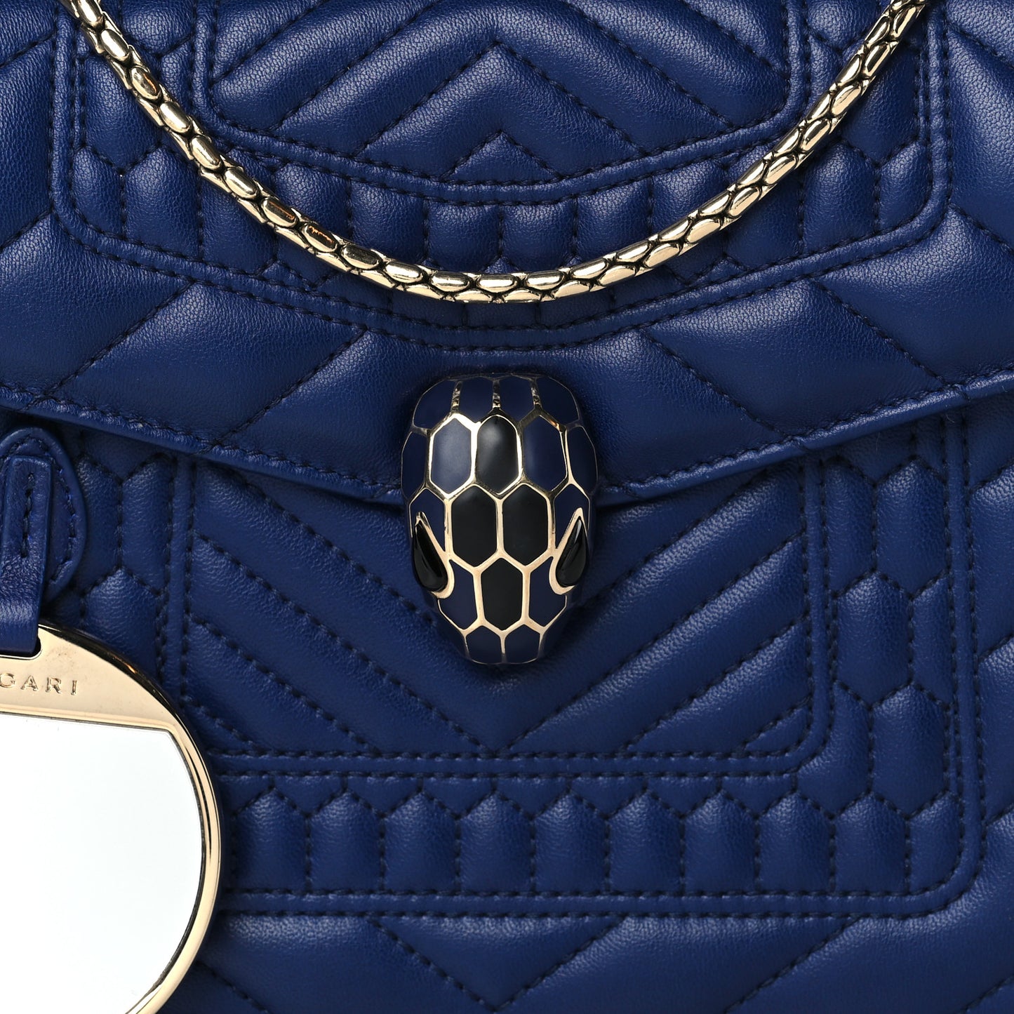 Calfskin Quilted Serpenti Forever Shoulder Bag Navy