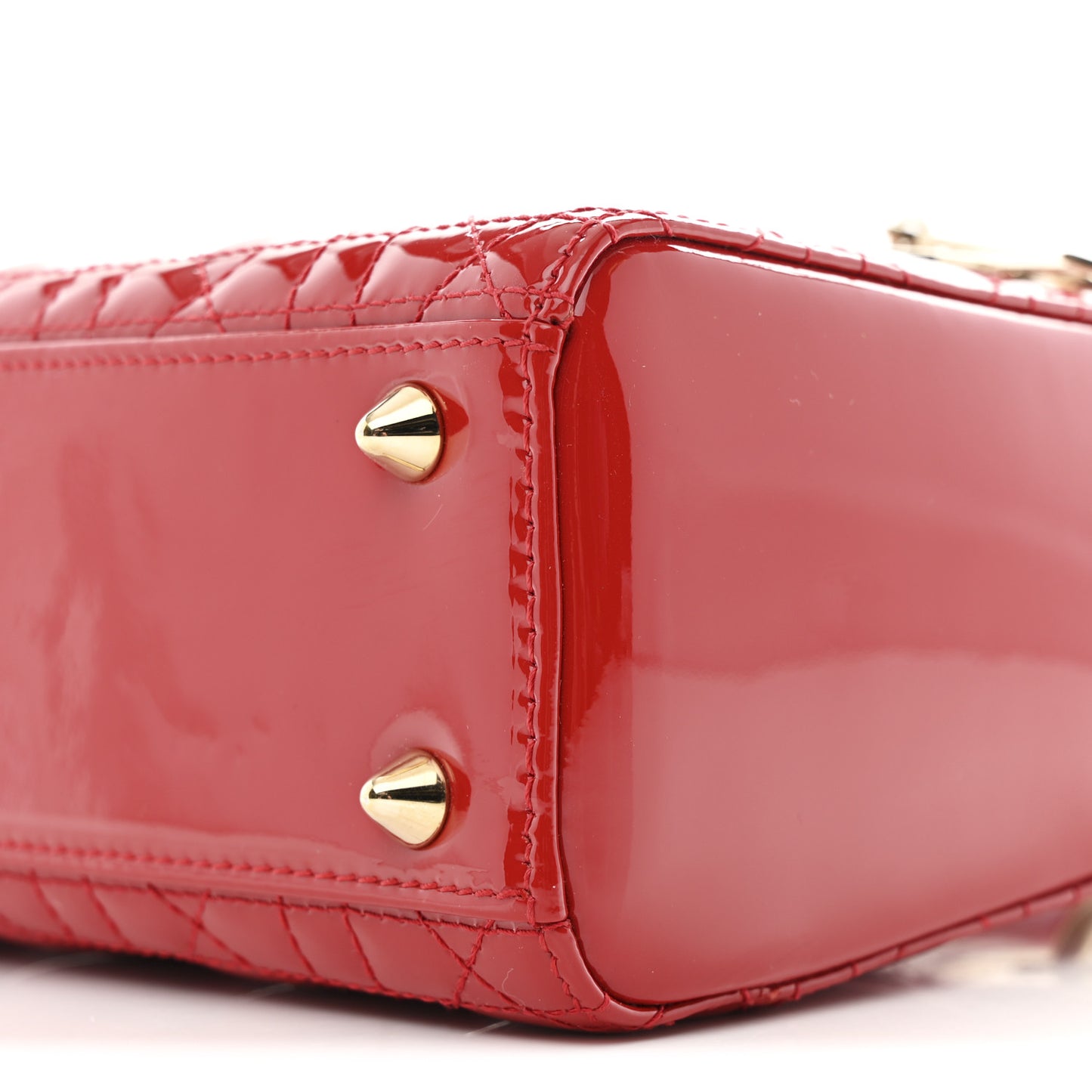 Patent Cannage Small Lady Dior Red