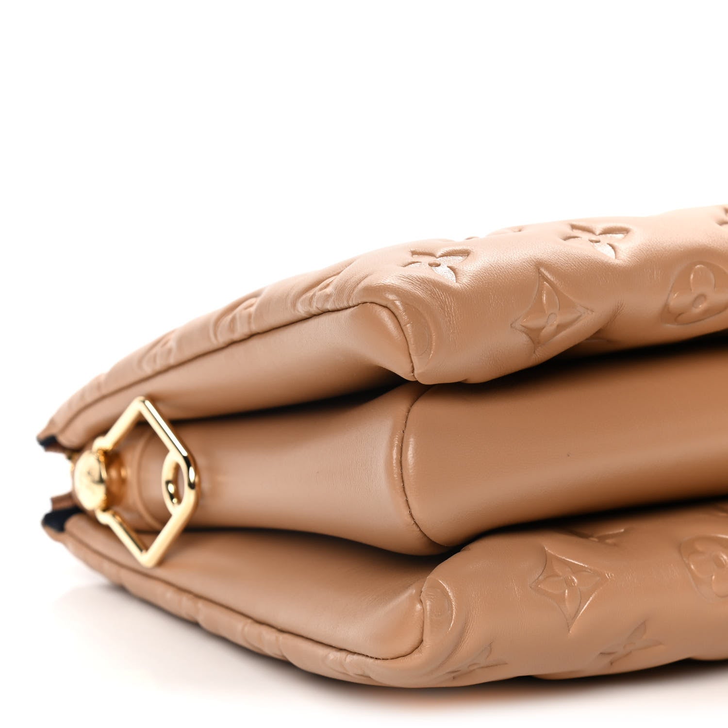 Louis Vuitton Lambskin Embossed Monogram Coussin PM Camel 7 of 10