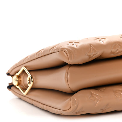 Louis Vuitton Lambskin Embossed Monogram Coussin PM Camel 7 of 10