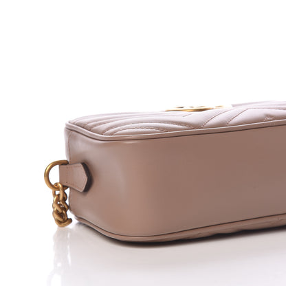 Gucci Calfskin Matelasse Small GG Marmont Chain Shoulder Bag Porcelain Rose 5 of 11