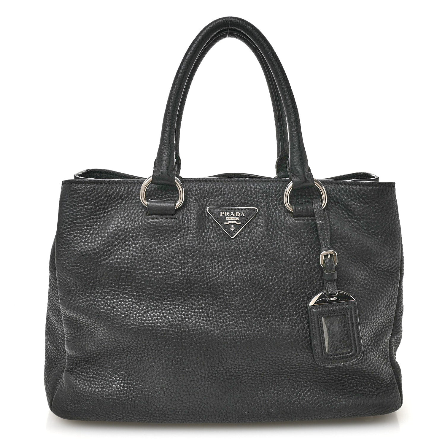 Prada Vitello Daino Tote Dark Grey 1 of 12