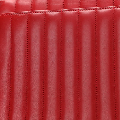Saint Laurent Lambskin Matelasse Monogram Large Vicky Chain Bag Rouge Eros 17 of 18