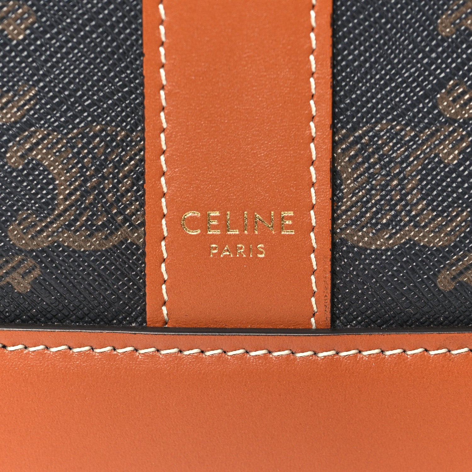 Celine Triomphe Canvas Calfskin Small Bucket Bag Tan 6 of 9