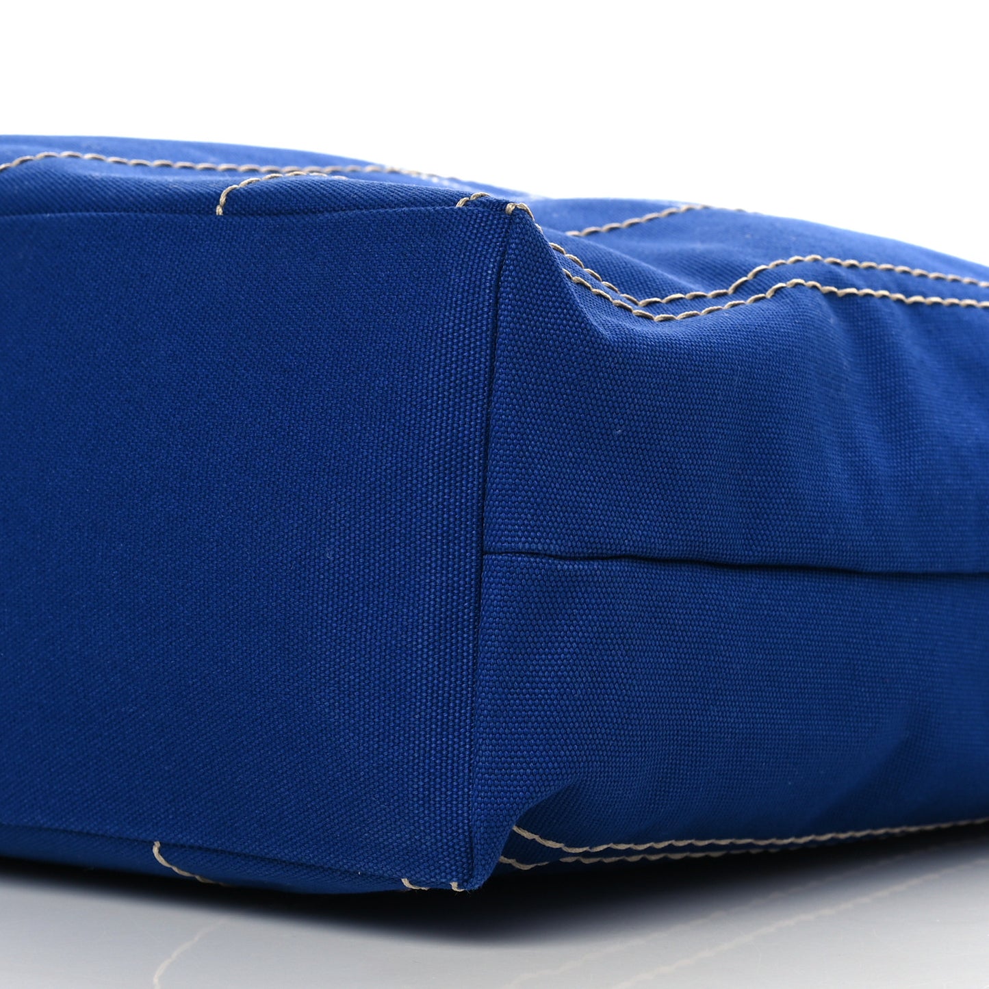 Canvas Wood Logo Tote Blue